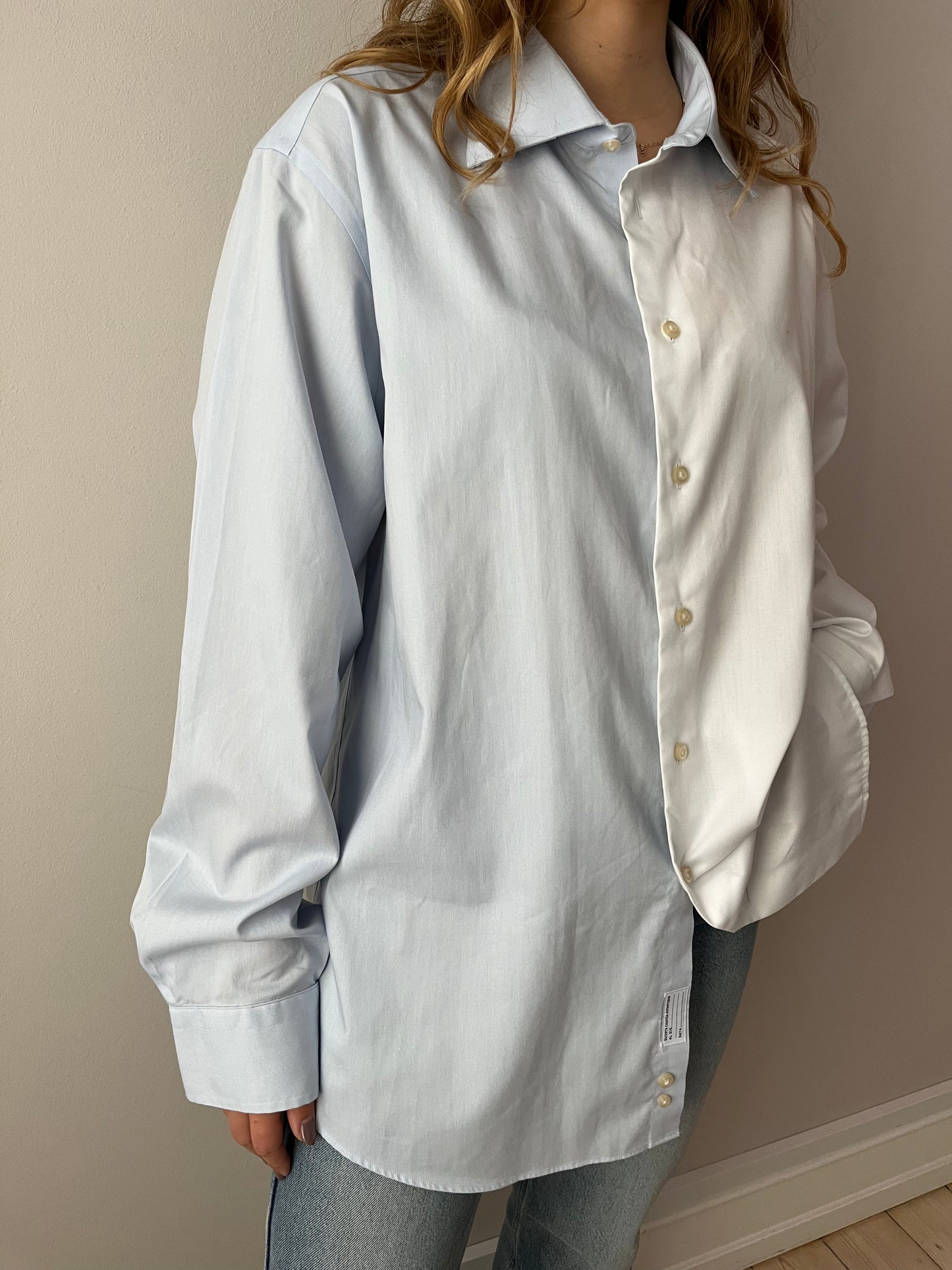 Blue & White Contrasted Shirt