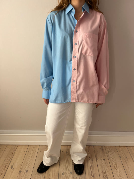 Pink & Blue Contrasted Shirt