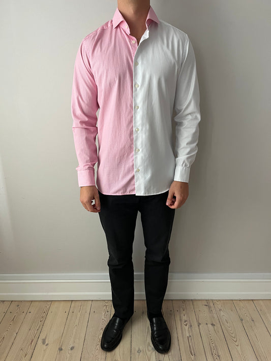 White & Pink Contrasted Shirt