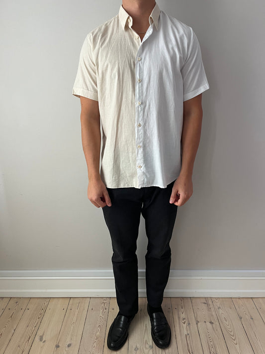 White & Beige Contrasted Shirt